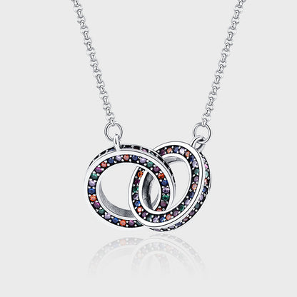 Simple Style Circle Sterling Silver Inlay Zircon Necklace 1 Piece