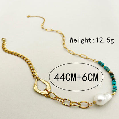 Fashion Geometric Stainless Steel Pearl Plating Necklace 1 Piece