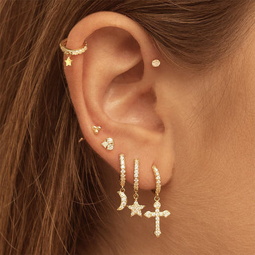 Fashion Star Copper Zircon Earrings