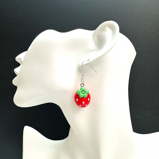 Wholesale Jewelry Cute Sweet Strawberry Plastic Resin Ear Hook