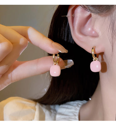 1 Pair Fairy Style Sweet Square Enamel Alloy Drop Earrings