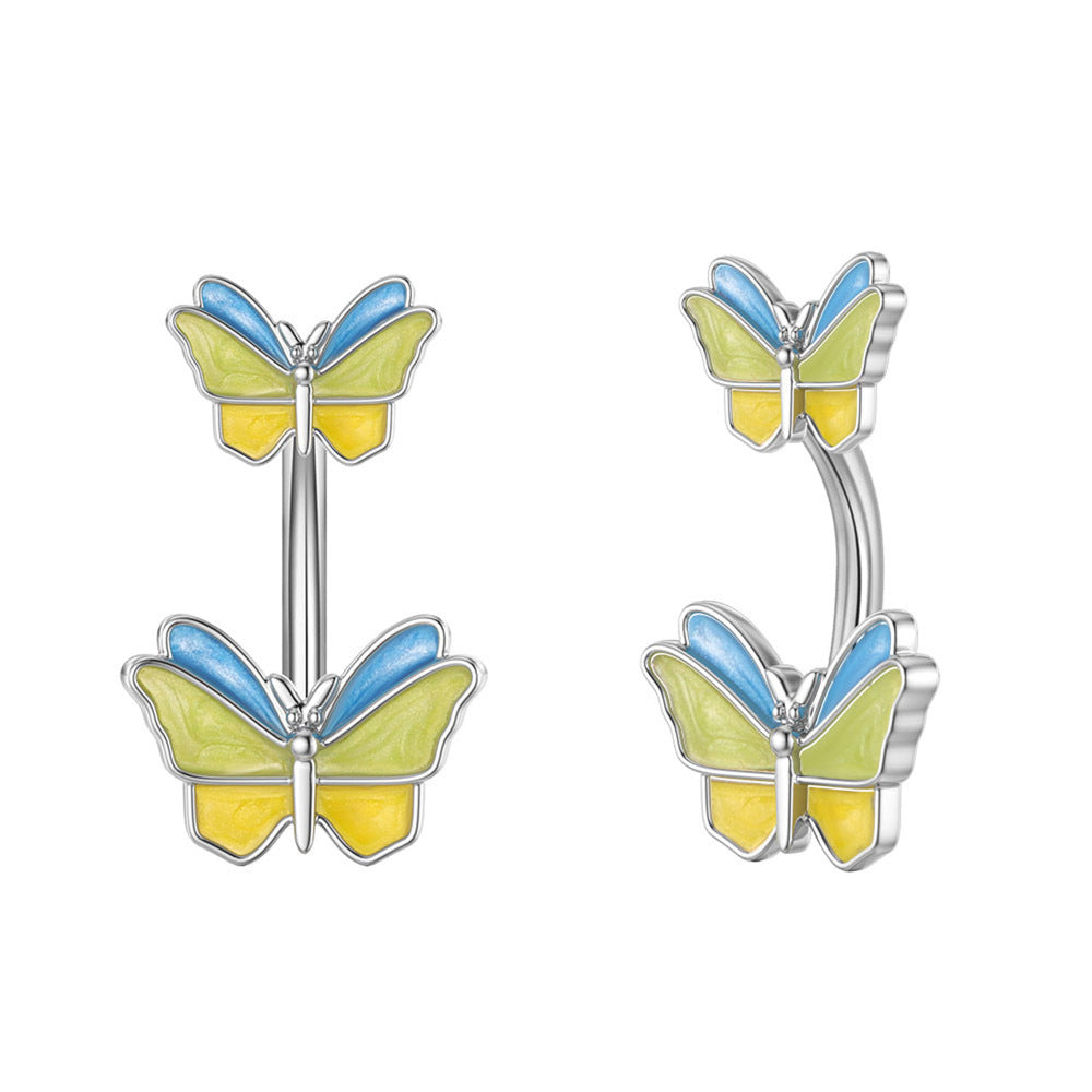 Fashion Butterfly Copper Plating Zircon Belly Ring