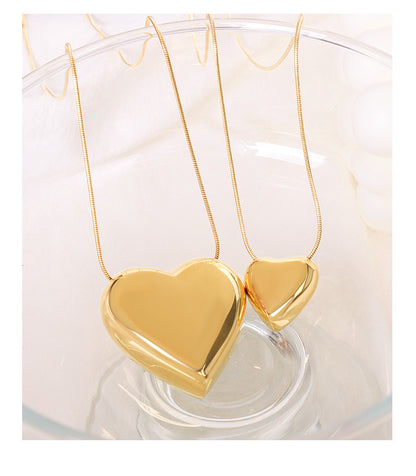 Fashion Heart Titanium Steel Plating Necklace