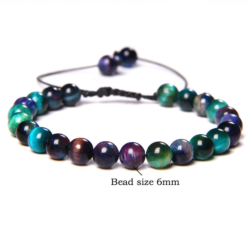 1 Piece Fashion Gradient Color Tiger Eye Beaded Bracelets