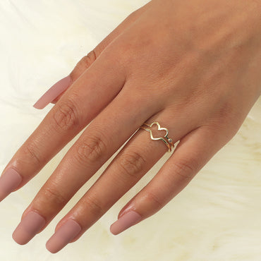 Simple Fashion Geometry Pattern Hollow Love Ring