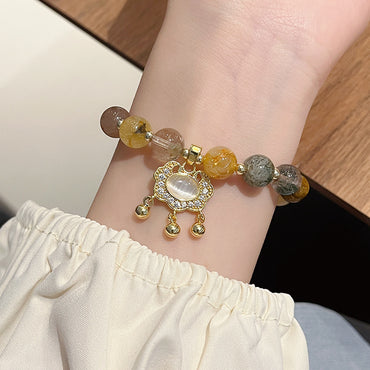 1 Piece Simple Style Longevity Lock Artificial Crystal Inlay Opal Women's Bracelets