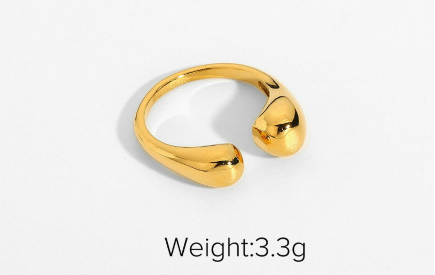 Retro Polished Gold-plated Stainless Steel Ring