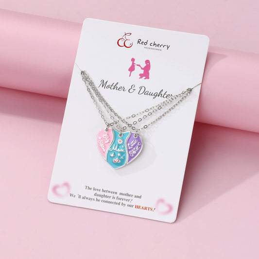 Simple Style Letter Heart Shape Alloy Enamel Unisex Pendant Necklace