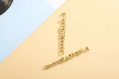 Fashion Simple Long Metal Chain Earrings Letter Love Personality Tassel Stainless Steel Earrings