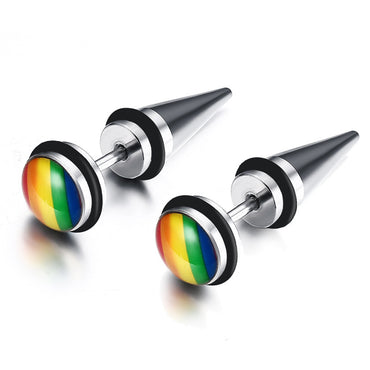 Fashion Rainbow Alloy Plating Unisex Ear Studs 1 Pair