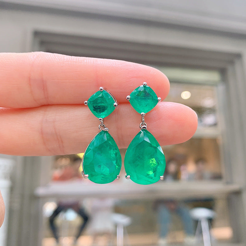 Retro Geometric Artificial Gemstones Women's Drop Earrings 1 Pair