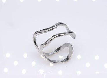 Fashion Geometric Titanium Steel Plating Open Ring 1 Piece