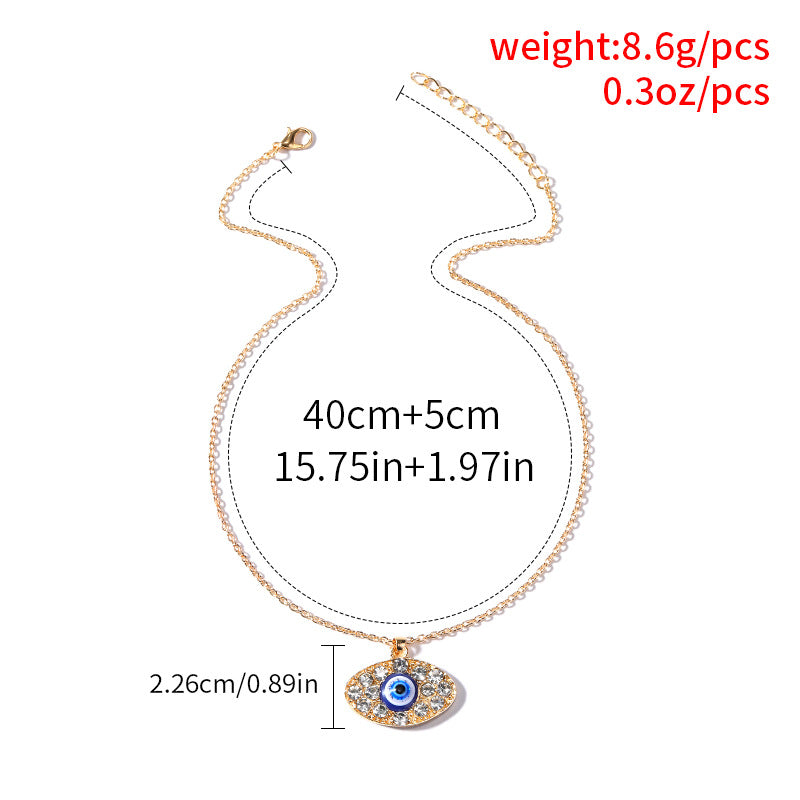 Fashion Simple Devil Eye Pendant Necklace Alloy Necklace