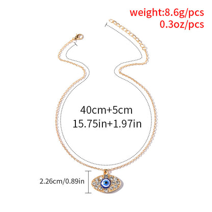 Fashion Simple Devil Eye Pendant Necklace Alloy Necklace