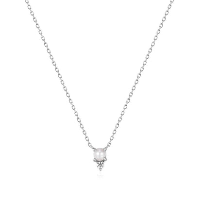 Fashion Geometric Sterling Silver Inlay Zircon Pendant Necklace 1 Piece