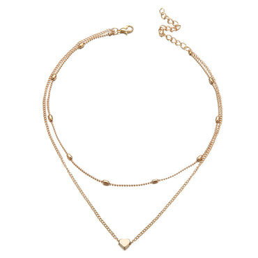 Simple Style Heart Shape Alloy Wholesale Layered Necklaces