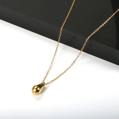 Simple Style Water Droplets Titanium Steel Plating 18k Gold Plated Pendant Necklace