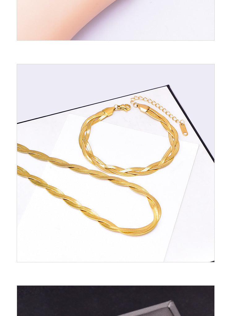 Wholesale Streetwear Solid Color Titanium Steel Bracelets Necklace