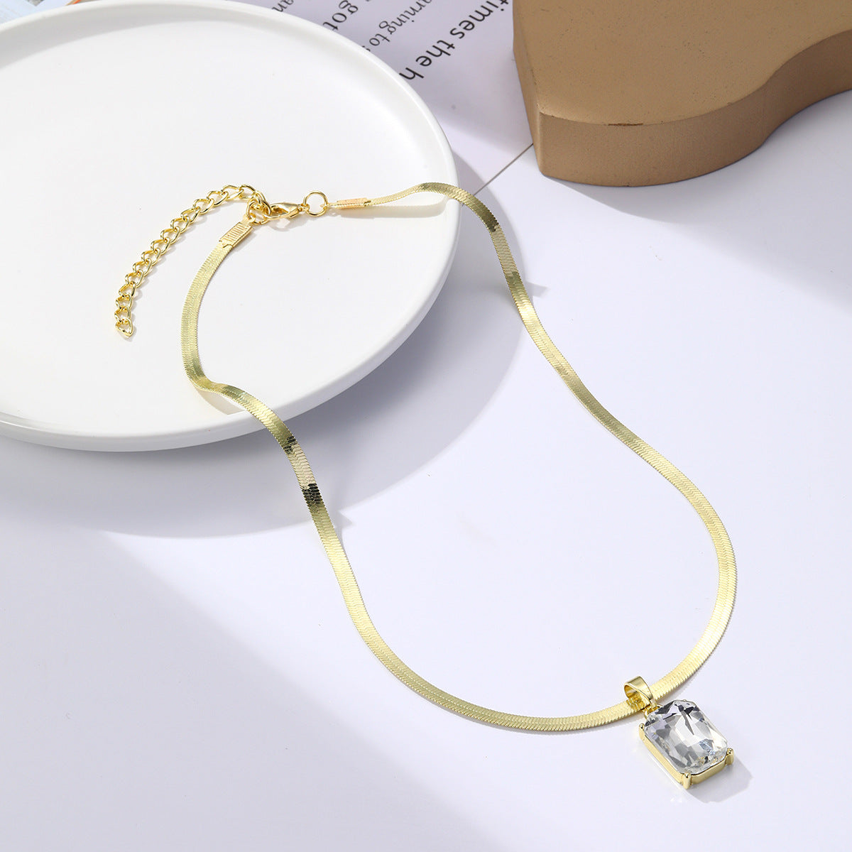 Simple Style Heart Shape Artificial Crystal Alloy Plating Inlay Artificial Gemstones Women's Pendant Necklace