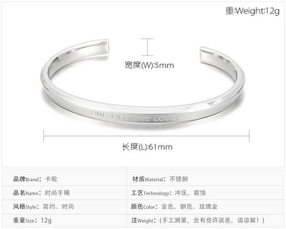 New Korean Lettering C-shaped Open Bracelet Wholesale Gooddiy