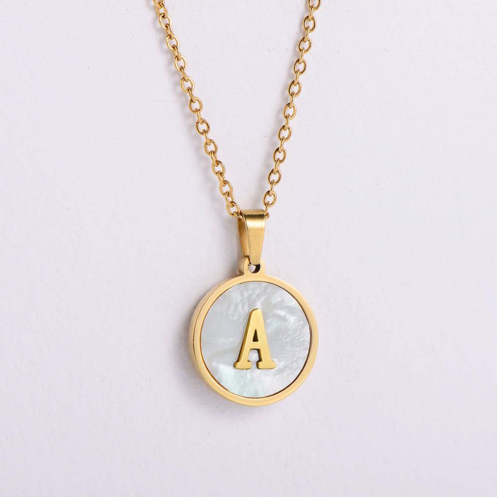 Simple Style Letter Shell Pendant Necklace