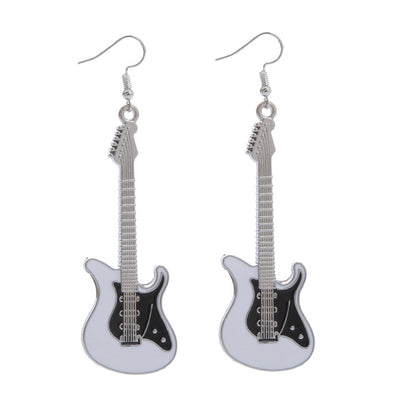 Classical Guitar Retro Contrast Color Chic Music Earrings Wholesale