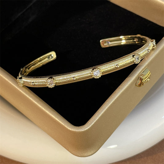 Simple Style Solid Color Copper Plating Gold Plated Bangle