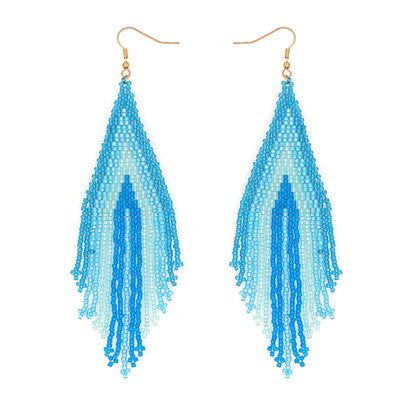 Bohemian Ethnic Hand-woven Tassel Long Earrings