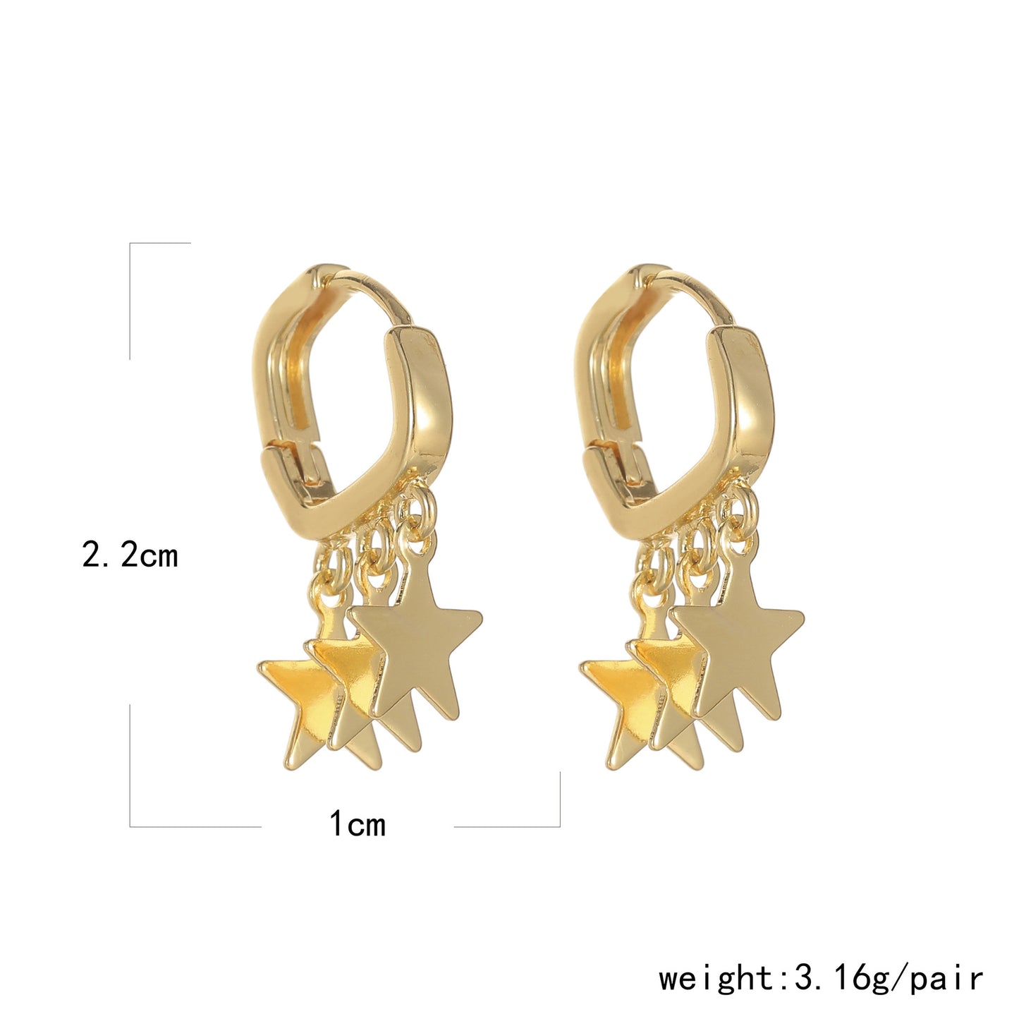 Simple Style Star Patchwork Plating Alloy No Inlaid Earrings
