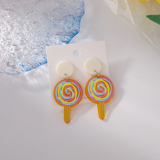 Korean Hand-painted Acrylic Stick Candy Color Earring