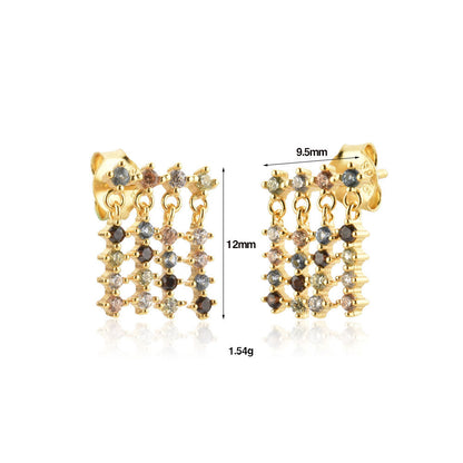 1 Pair Simple Style Geometric Plating Sterling Silver 18k Gold Plated Hoop Earrings Drop Earrings Ear Studs