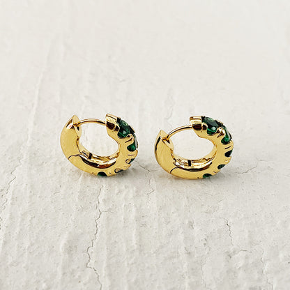 1 Pair Fashion Geometric Copper Inlay Zircon Earrings