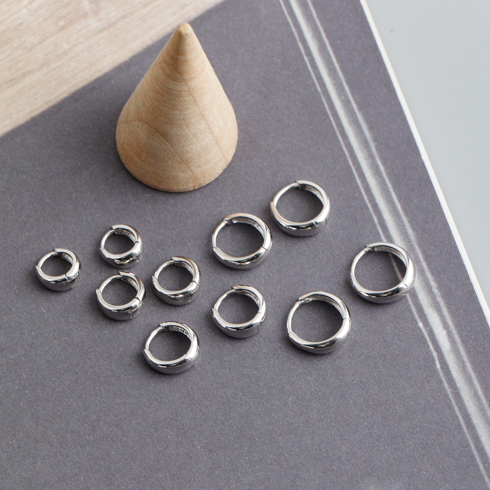 1 Pair Fashion Geometric Metal Sterling Silver Earrings