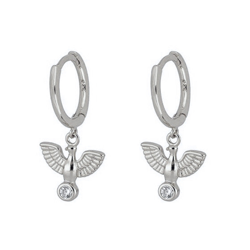 European And American S925 Silver Needle Creative Peace Dove Ear Buckle