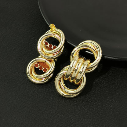 1 Pair Vintage Style Geometric Solid Color Plating Alloy Drop Earrings