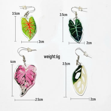 1 Pair Vacation Leaves Arylic Women's Drop Earrings
