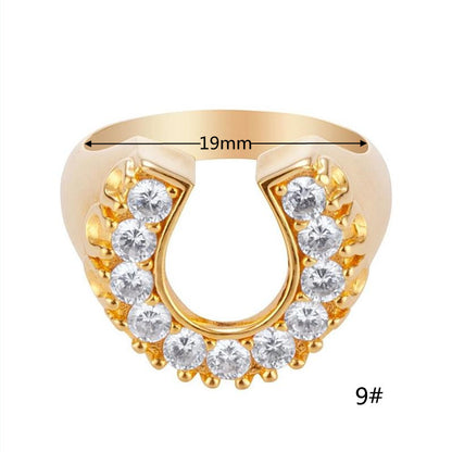 Wholesale Jewelry U-shaped Diamond Copper Ring Gooddiy