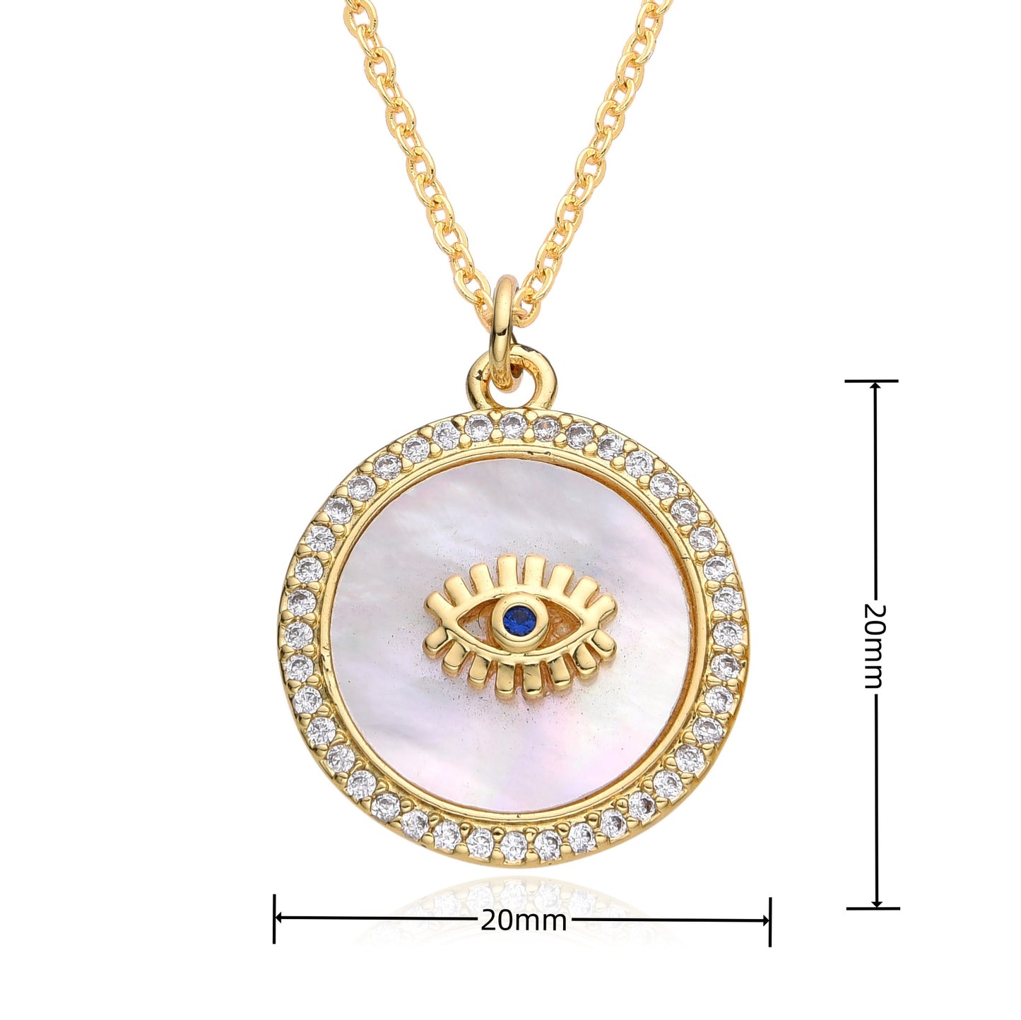 Copper Retro Classic Style Eye Plating Inlay Zircon Pendant Necklace