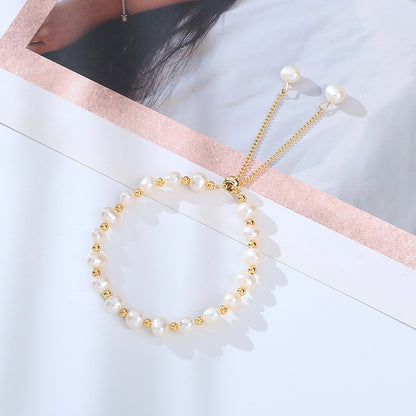 Elegant Geometric Pearl Beaded Bracelets