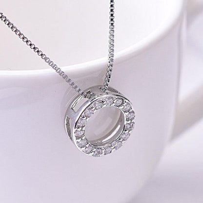 Elegant Simple Style Geometric Alloy Plating Inlay Zircon Women's Pendant Necklace