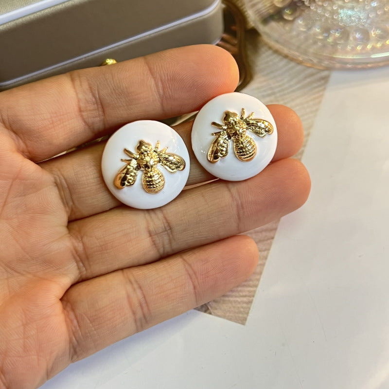 1 Pair Vintage Style Bee Plating Zinc Alloy Ear Studs