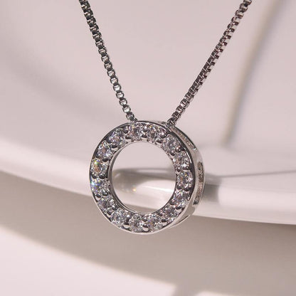 Elegant Simple Style Geometric Alloy Plating Inlay Zircon Women's Pendant Necklace