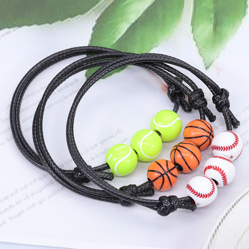 Simple Style Basketball Football Arylic Unisex Bracelets