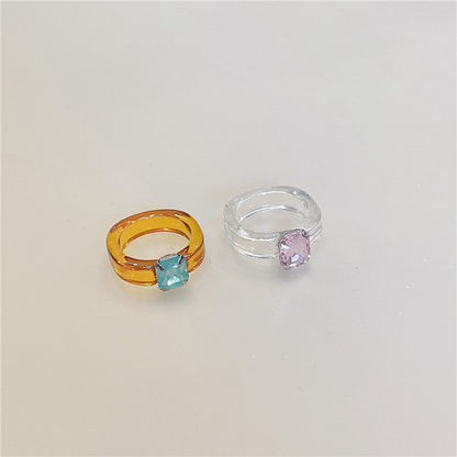 Fashion Geometric Transparent Arylic Women's Rings