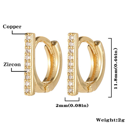 Fashion Water Droplets Copper Hoop Earrings Inlay Zircon Copper Earrings