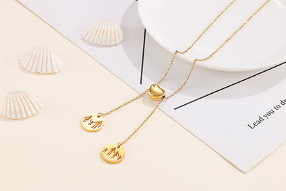 Fashion Heart-shaped Stainless Steel Necklace Wholesale