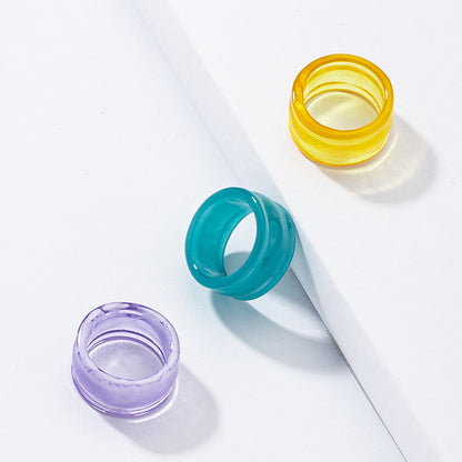 Wholesale Resin Ring Set Colorful Acrylic Rings Set