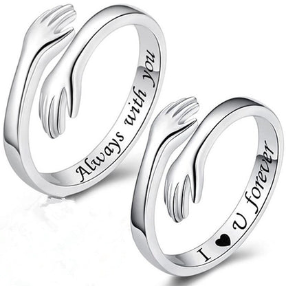 Retro Palm Stainless Steel Open Ring Metal Stainless Steel Rings