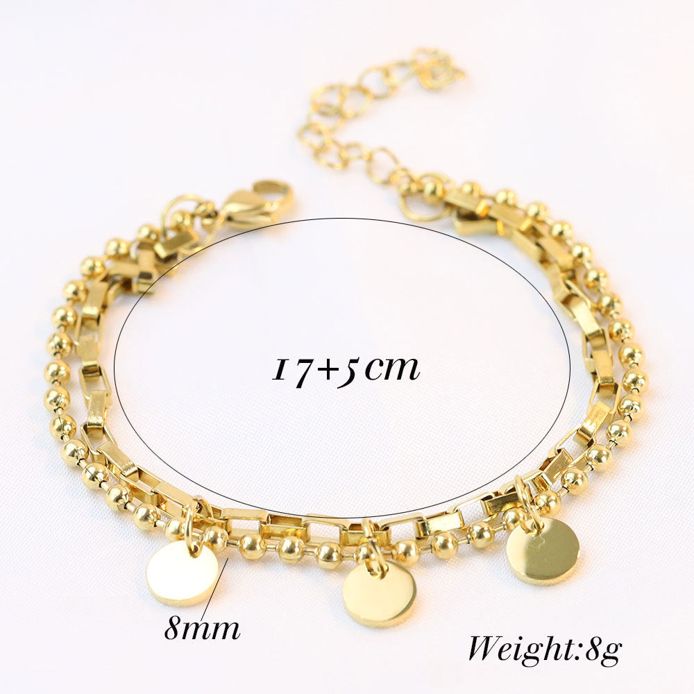 Retro Round Titanium Steel Plating Bracelets