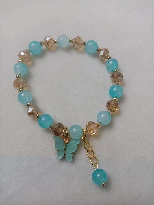 Wholesale Jewelry Sweet Butterfly Artificial Crystal Beaded Bracelets